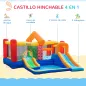 Castillo Hinchable con 2 Toboganes 2 Camas de Salto y Piscina para Niños +3 Años Incluye Inflador y Bolsa de Transporte para Int
