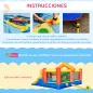 Castillo Hinchable con 2 Toboganes 2 Camas de Salto y Piscina para Niños +3 Años Incluye Inflador y Bolsa de Transporte para Int