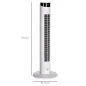 Ventilador de Torre Oscilante 45W con Control Remoto Temporizador de 12 h 3 Velocidades Pantalla LED Ø31,5x93 cm Blanco