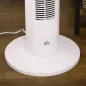 Ventilador de Torre Oscilante 45W con Control Remoto Temporizador de 12 h 3 Velocidades Pantalla LED Ø31,5x93 cm Blanco