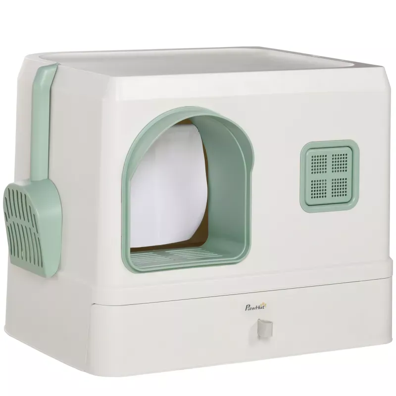Arenero Cerrado para Gatos Caja de Arena para Gatos con Bandeja Extraíble Pala y Filtro Desodorizante 50x40x40 cm Blanco Arenero Cerrado para Gatos Caja de Arena para Gatos con Bandeja Extraíble Pala y Filtro Desodorizante 50x40x40 cm Blanco