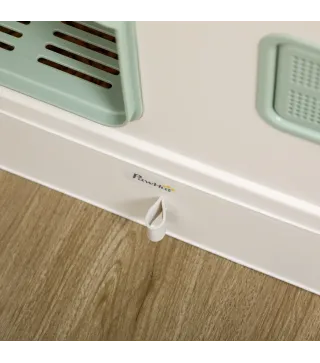 Arenero Cerrado para Gatos Caja de Arena para Gatos con Bandeja Extraíble Pala y Filtro Desodorizante 50x40x40 cm Blanco