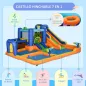 Castillo Hinchable Infantil con Tobogán Piscina Muro de Escalada Inflador y Bolsa de Transporte 430x420x200cm Multicolor