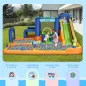 Castillo Hinchable Infantil con Tobogán Piscina Muro de Escalada Inflador y Bolsa de Transporte 430x420x200cm Multicolor