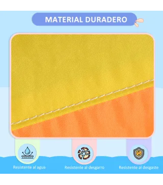 Castillo Hinchable Infantil con Tobogán Piscina Muro de Escalada Inflador y Bolsa de Transporte 430x420x200cm Multicolor