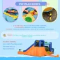 Castillo Hinchable Infantil con Tobogán Piscina Muro de Escalada Inflador y Bolsa de Transporte 430x420x200cm Multicolor