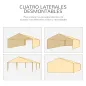 Cenador Desmontable de Exterior 6x3 m con 4 Ventanas 2 Puertas con Cremallera 6 Paredes Laterales e Impermeable Blanco