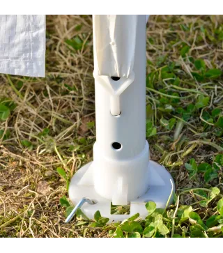 Cenador Desmontable de Exterior 6x3 m con 4 Ventanas 2 Puertas con Cremallera 6 Paredes Laterales e Impermeable Blanco