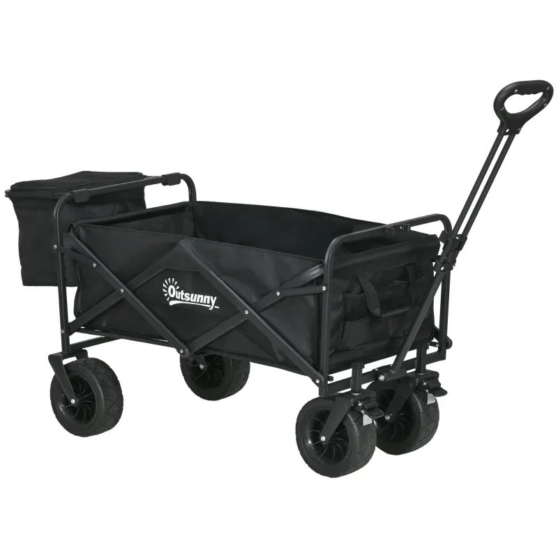 Carro Plegable con Bolsa Térmica Desmontable Longitud y Ángulo del Mango Ajustables y Bolsa de Transporte Negro Carro Plegable con Bolsa Térmica Desmontable Longitud y Ángulo del Mango Ajustables y Bolsa de Transporte Negro