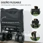 Carro Plegable con Bolsa Térmica Desmontable Longitud y Ángulo del Mango Ajustables y Bolsa de Transporte Negro