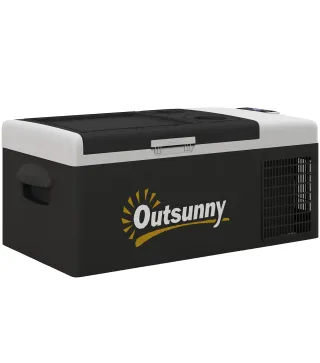 Nevera de Coche 16L -20℃-10℃ 12 / 24V DC y 100-240V CA con Modos ECO/MAX para Camping Viajes 60x32x26 cm Negro y Gris