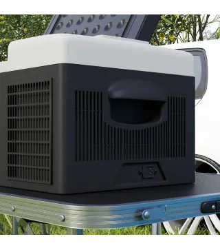 Nevera de Coche 16L -20℃-10℃ 12 / 24V DC y 100-240V CA con Modos ECO/MAX para Camping Viajes 60x32x26 cm Negro y Gris