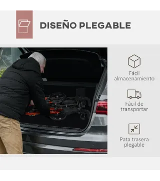 Andador para Ancianos Plegable de Aluminio con Asiento 4 Ruedas Altura Ajustable Frenos de Maneta Rojo y Negro