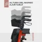 Andador para Ancianos Plegable de Aluminio con Asiento 4 Ruedas Altura Ajustable Frenos de Maneta Rojo y Negro