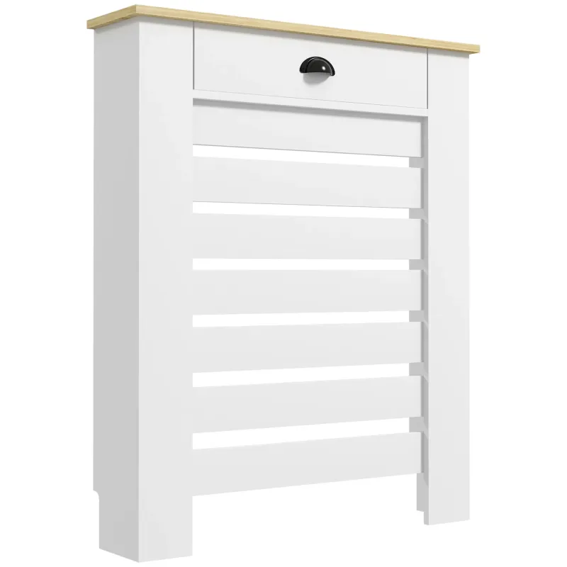 Cubre Radiadores de MDF con Cajón Cubierta para Radiador para Salón Dormitorio Pasillo 78x19x95,5 cm Blanco