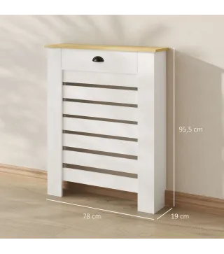 Cubre Radiadores de MDF con Cajón Cubierta para Radiador para Salón Dormitorio Pasillo 78x19x95,5 cm Blanco