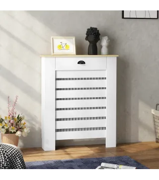Cubre Radiadores de MDF con Cajón Cubierta para Radiador para Salón Dormitorio Pasillo 78x19x95,5 cm Blanco