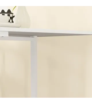 Mesa de Comedor Plegable para 4-6 Personas con Ruedas y Alas Abatibles Mesa Abatible para Cocina 120x80x73 cm Blanco