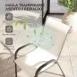 Set de 4 Sillas de Exterior Apilables con Asiento de Malla Respaldo Alto y Marco de Acero para Jardín Beige y Negro