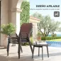 Set de 4 Sillas de Exterior Apilables Asiento de Malla Respaldo Alto y Marco de Acero para Jardín Marrón Oscuro y Negro