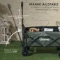Carro de Jardín Plegable con Mango Telescópico Ajustable Puerta Trasera Expandible para Campaña y Compra Verde