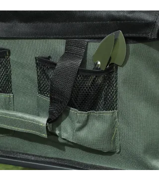 Carro de Jardín Plegable con Mango Telescópico Ajustable Puerta Trasera Expandible para Campaña y Compra Verde