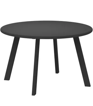 Mesa de Centro Redonda de Metal con Patas Antideslizantes y Borde Seguro para Patio Balcón Salón Ø70x42 cm Negro