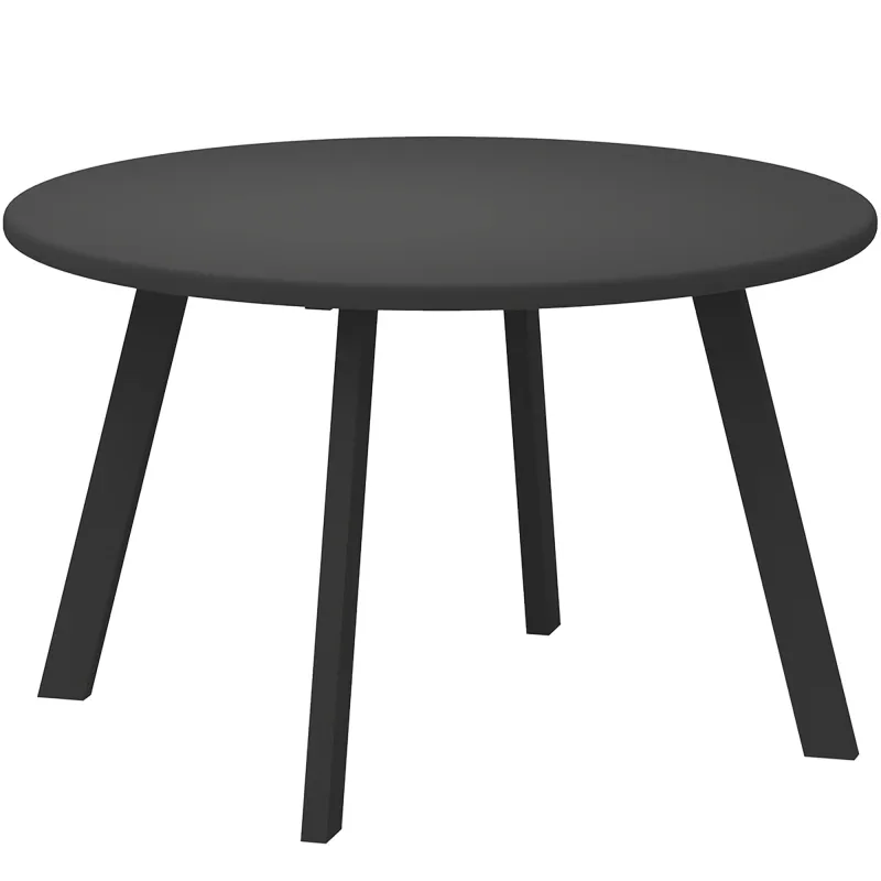 Mesa de Centro Redonda de Metal con Patas Antideslizantes y Borde Seguro para Patio Balcón Salón Ø70x42 cm Negro