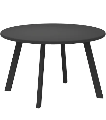 Mesa de Centro Redonda de Metal con Patas Antideslizantes y Borde Seguro para Patio Balcón Salón Ø70x42 cm Negro