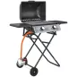 Barbacoa de Gas con 2 Quemadores 5,6 KW Tapa Termómetro Mesas Laterales y 2 Ruedas 101x50x102 cm Negro Barbacoa de Gas con 2 Quemadores 5,6 KW Tapa Termómetro Mesas Laterales y 2 Ruedas 101x50x102 cm Negro