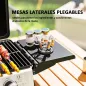 Barbacoa de Gas Compacta con 2 Quemadores Termómetro Estantes Laterales Plegables y Bandeja de Goteo 101x48x41 cm Negro