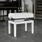 Banco para Piano con Ajustable en Altura de 48 a 58 cm Espacio de Almacenamiento Patas de Madera Blanco