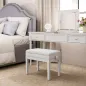 Banco para Piano con Ajustable en Altura de 48 a 58 cm Espacio de Almacenamiento Patas de Madera Blanco