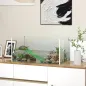 Acuario para Tortugas Terrario de Tortugas con Plataforma Rampa y Vista Panorámica 360° 60x35x28 cm Blanco