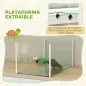 Acuario para Tortugas Terrario de Tortugas con Plataforma Rampa y Vista Panorámica 360° 60x35x28 cm Blanco