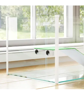 Acuario para Tortugas Terrario de Tortugas con Plataforma Rampa y Vista Panorámica 360° 60x35x28 cm Blanco