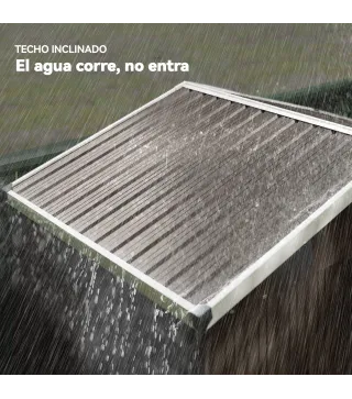 Cobertizo de Jardín Exterior 1,1 m² 136x87x179 cm con Puerta Corredera Techo Inclinado y Guantes Marrón