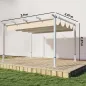 Pérgola de Jardín 4x3 m con Techo Retráctil Protección UPF30+ Drenaje Cenador de Jardín para Patio Exterior Beige