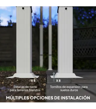 Pérgola de Jardín 4x3 m con Techo Retráctil Protección UPF30+ Drenaje Cenador de Jardín para Patio Exterior Beige