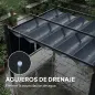 Pérgola de Jardín 4x3 m con Cortinas Enrollables Automáticas y Techo Retráctil Cenador de Jardín con UPF50+ Gris Oscuro