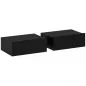 Set de 2 Mesillas de Noche de Pared Mesitas de Noche Flotantes con 1 Cajón para Dormitorio 40x30x15 cm Negro