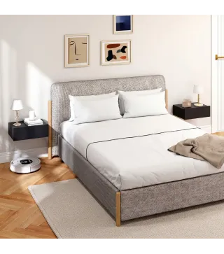 Set de 2 Mesillas de Noche de Pared Mesitas de Noche Flotantes con 1 Cajón para Dormitorio 40x30x15 cm Negro