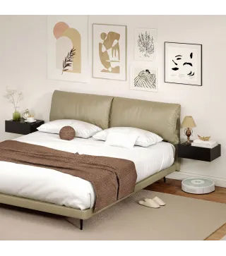 Set de 2 Mesillas de Noche de Pared Mesitas de Noche Flotantes con 1 Cajón para Dormitorio 40x30x15 cm Negro