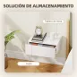 Set de 2 Mesillas de Noche de Pared Mesitas de Noche Flotantes con 1 Cajón para Dormitorio 40x30x15 cm Blanco