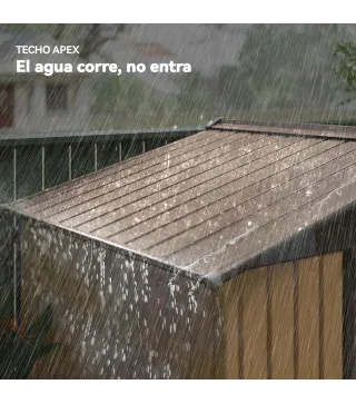 Cobertizo de Jardín Exterior 2,42 m² 213x130x185 cm con Puerta Corredera Ventilación y Kit de Fundación Amarillo