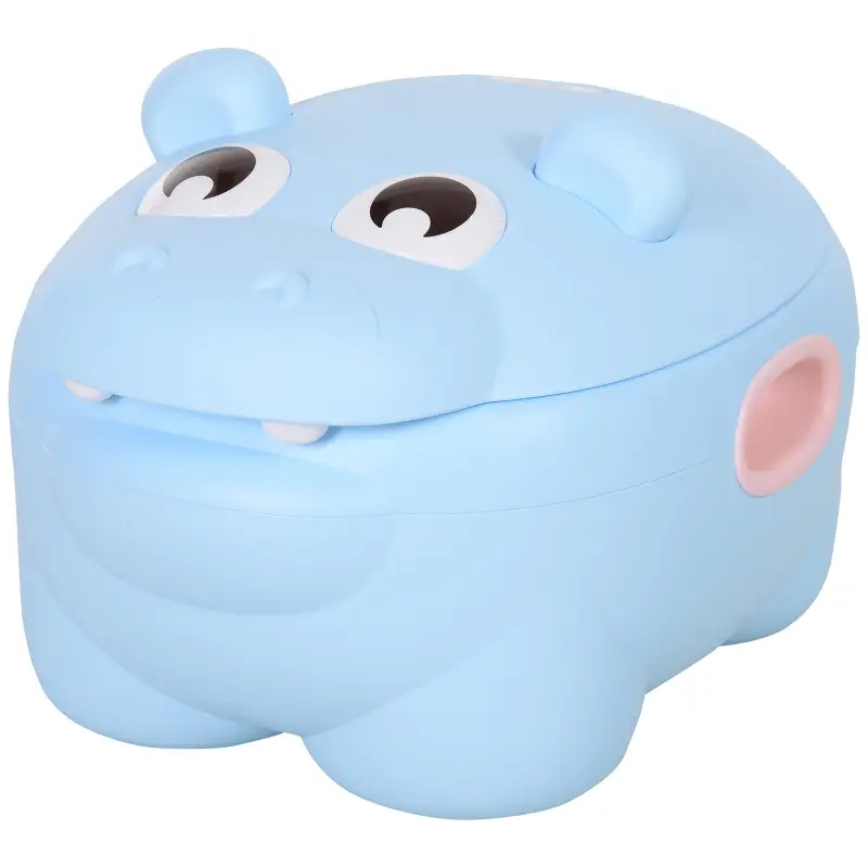 Orinal Infantil con Forma de Hipopótamo con Asas para Niños a partir de 6 Meses Inodoro de Aprendizaje 40x30x23 cm Azul Orinal Infantil con Forma de Hipopótamo con Asas para Niños a partir de 6 Meses Inodoro de Aprendizaje 40x30x23 cm Azul
