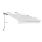 Toldo Manual Retráctil 350x250 cm, Toldo Exterior Terraza con Ángulo Ajustable, Brazo Articulado, Montaje a Pared, Estructura de