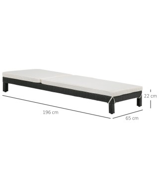 Set de 2 Tumbonas de Ratán