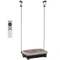 Plataforma Vibratoria con 2 Bandas Elásticas 200W Control Remoto 99 Velocidades USB Pantalla LED 54x33x14cm Café y Negro