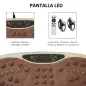 Plataforma Vibratoria con 2 Bandas Elásticas 200W Control Remoto 99 Velocidades USB Pantalla LED 54x33x14cm Café y Negro